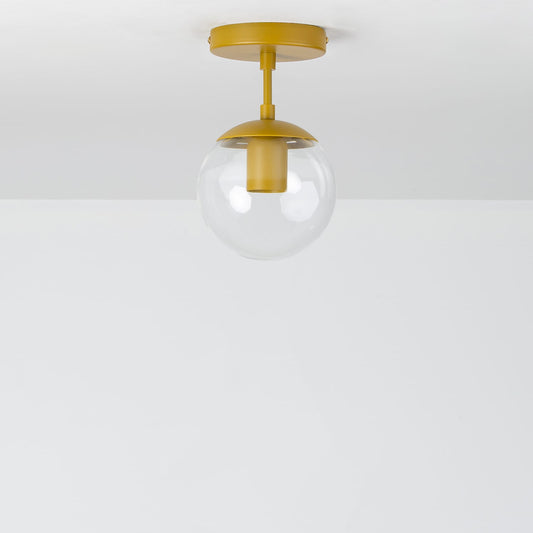 Boutique Mod Glass Globe Post Flush Mount Pendant | 6”