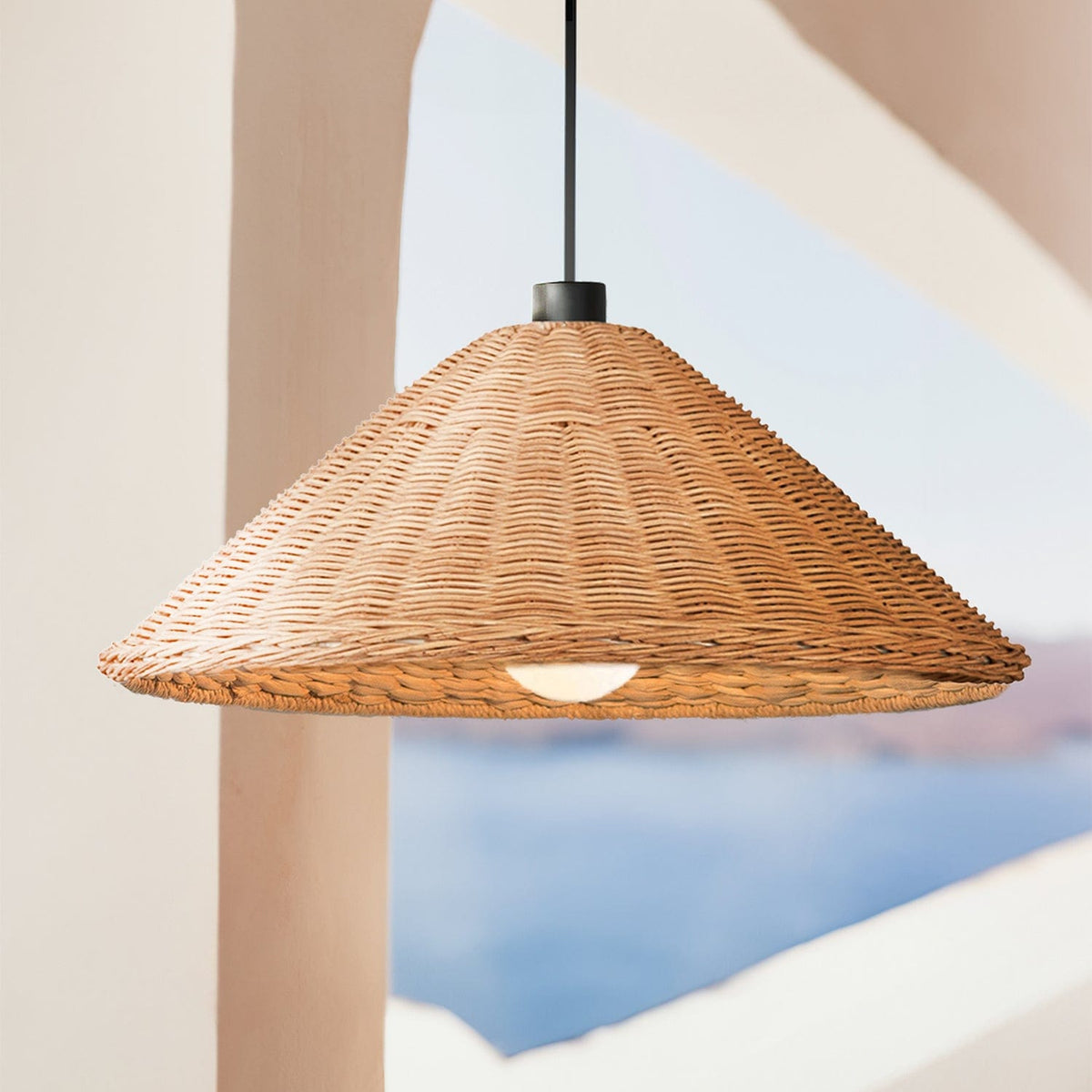 Large Light Shade | Woven Rattan | Shop Color Cord Company