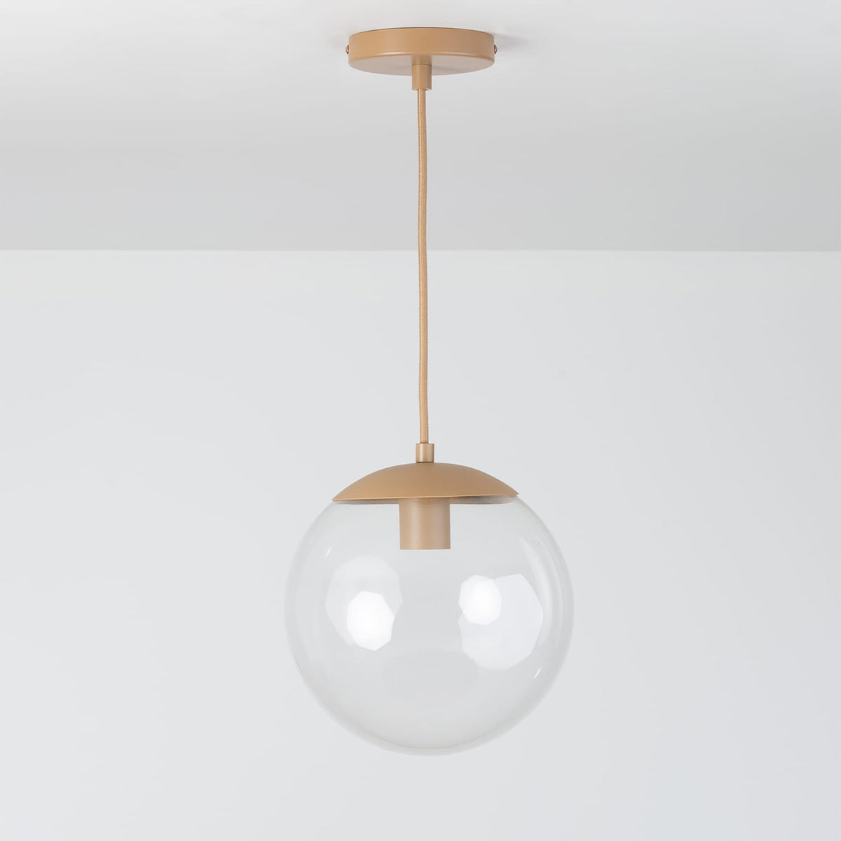 Boutique Mod Glass Globe Ceiling Pendant | 8", 10", 12" Latte / 10in Clear