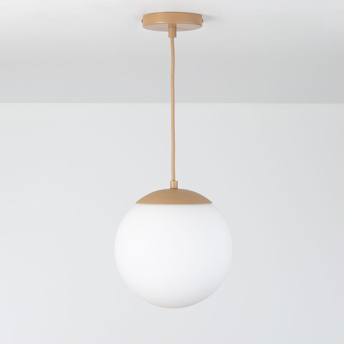Boutique Mod Glass Globe Ceiling Pendant | 8", 10", 12" Latte / 10in Matte White