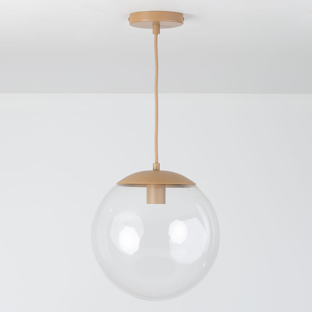 Boutique Mod Glass Globe Ceiling Pendant | 8", 10", 12" Latte / 12in Clear