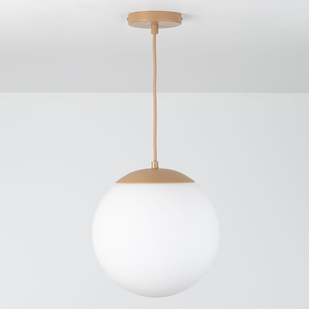 Boutique Mod Glass Globe Ceiling Pendant | 8", 10", 12" Latte / 12in Matte White