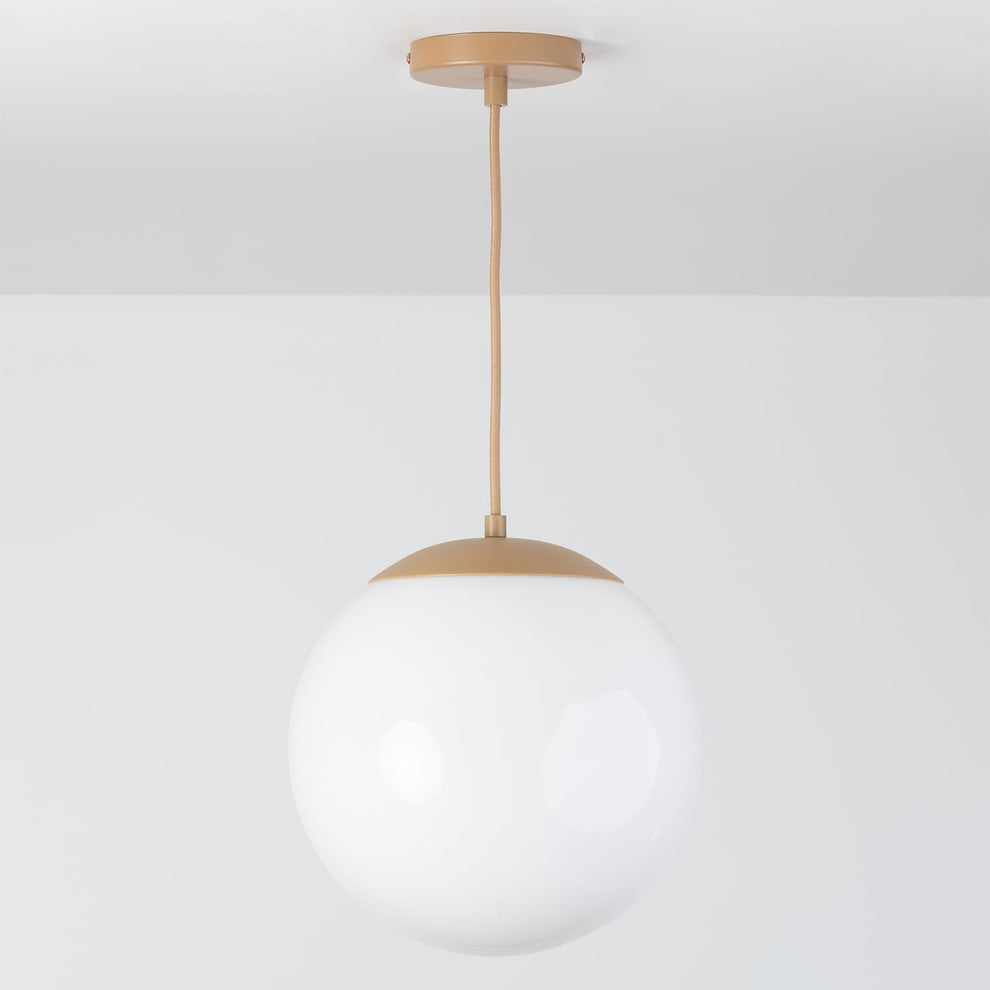 Enclosed Light Fixture | 12in Mod Glass Pendant | Color Cord