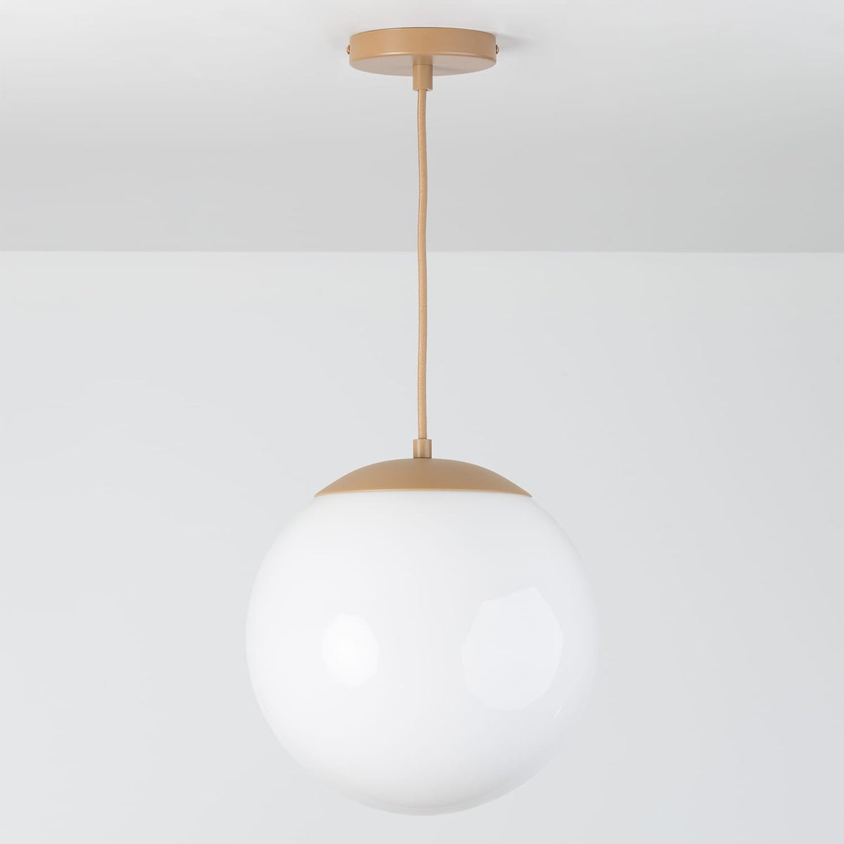 Boutique Mod Glass Globe Ceiling Pendant | 8", 10", 12" Latte / 12in Milk
