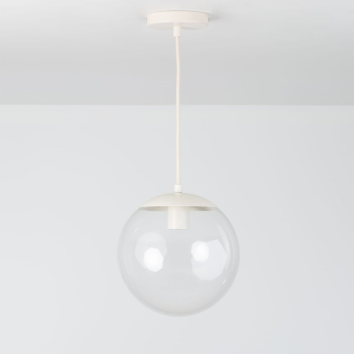 Boutique Mod Glass Globe Ceiling Pendant | 8", 10", 12" Linen / 10in Clear