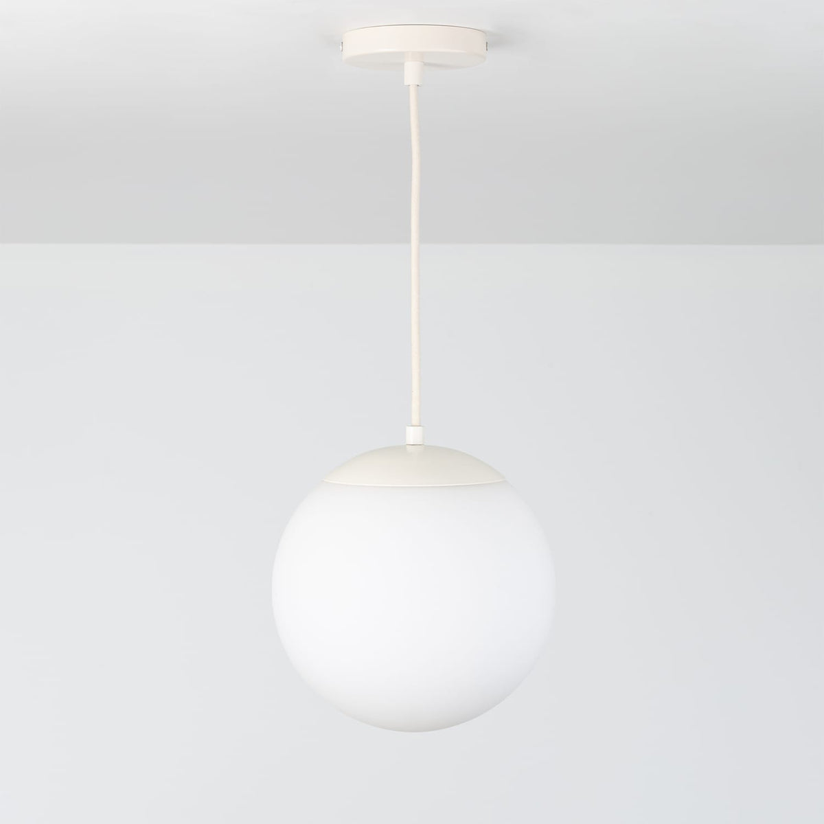 Boutique Mod Glass Globe Ceiling Pendant | 8", 10", 12" Linen / 10in Matte White