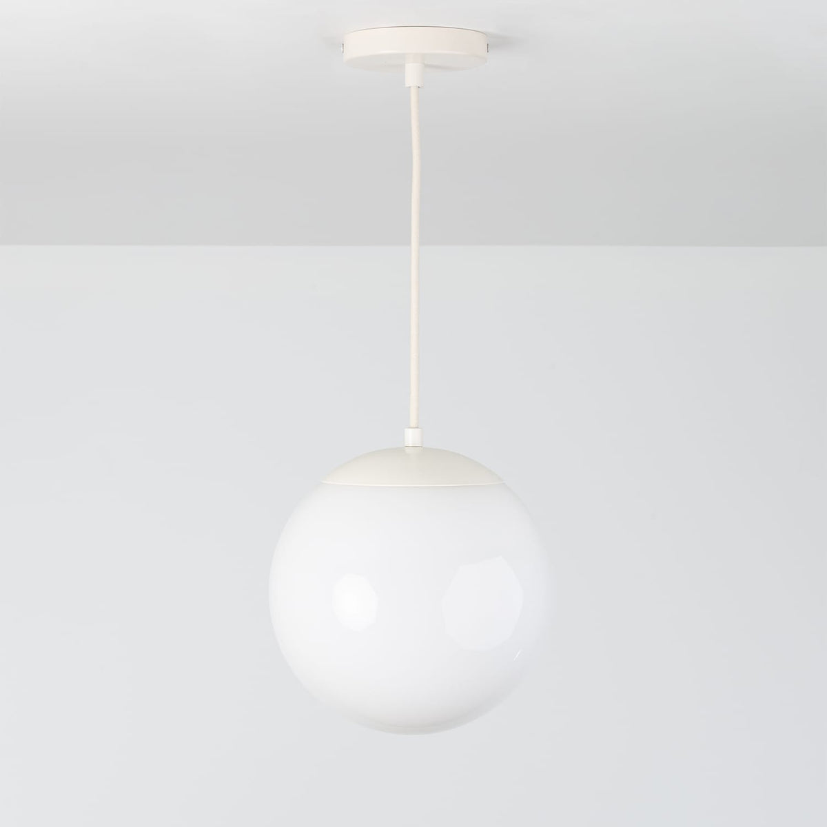 Boutique Mod Glass Globe Ceiling Pendant | 8", 10", 12" Linen / 10in Milk