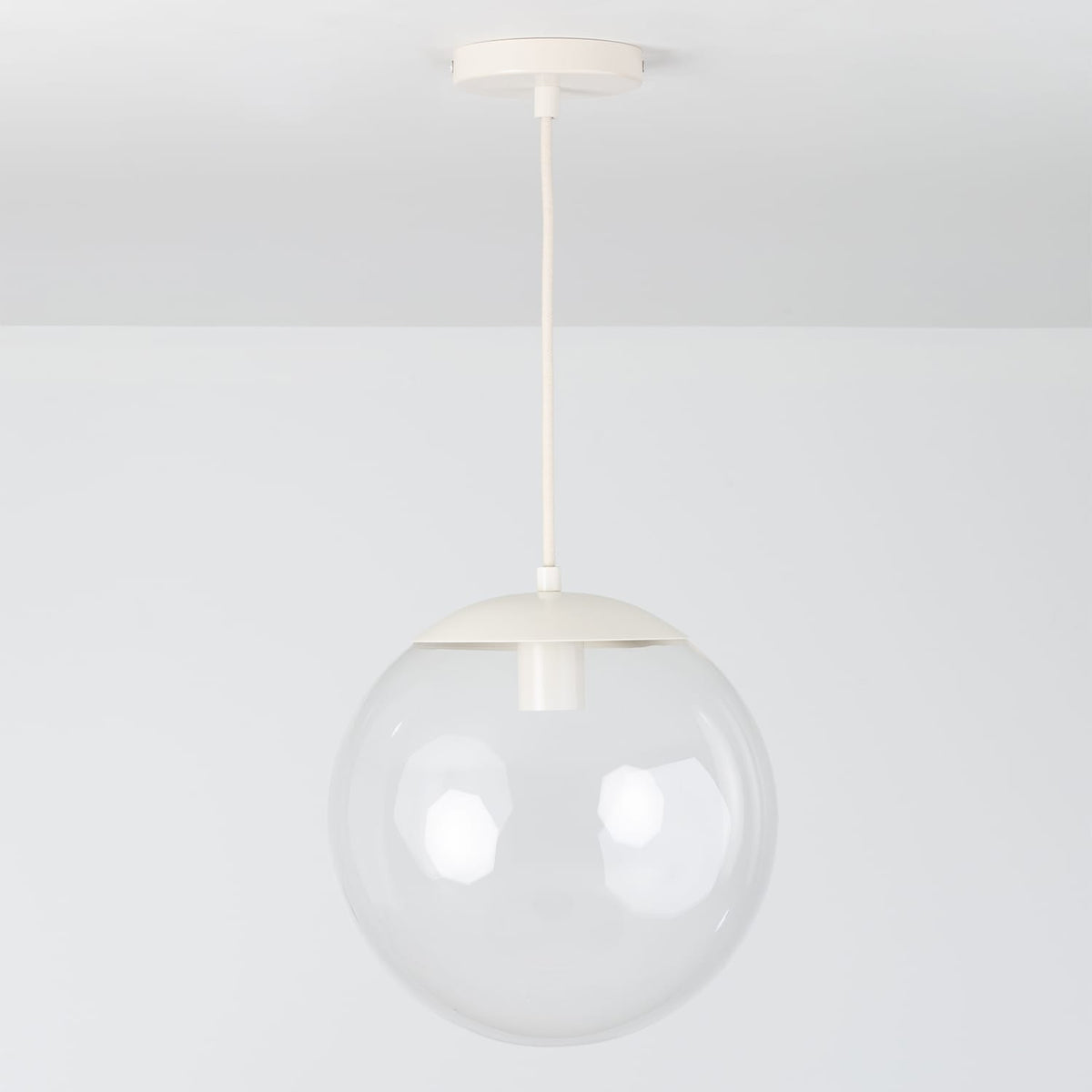 Boutique Mod Glass Globe Ceiling Pendant | 8", 10", 12" Linen / 12in Clear