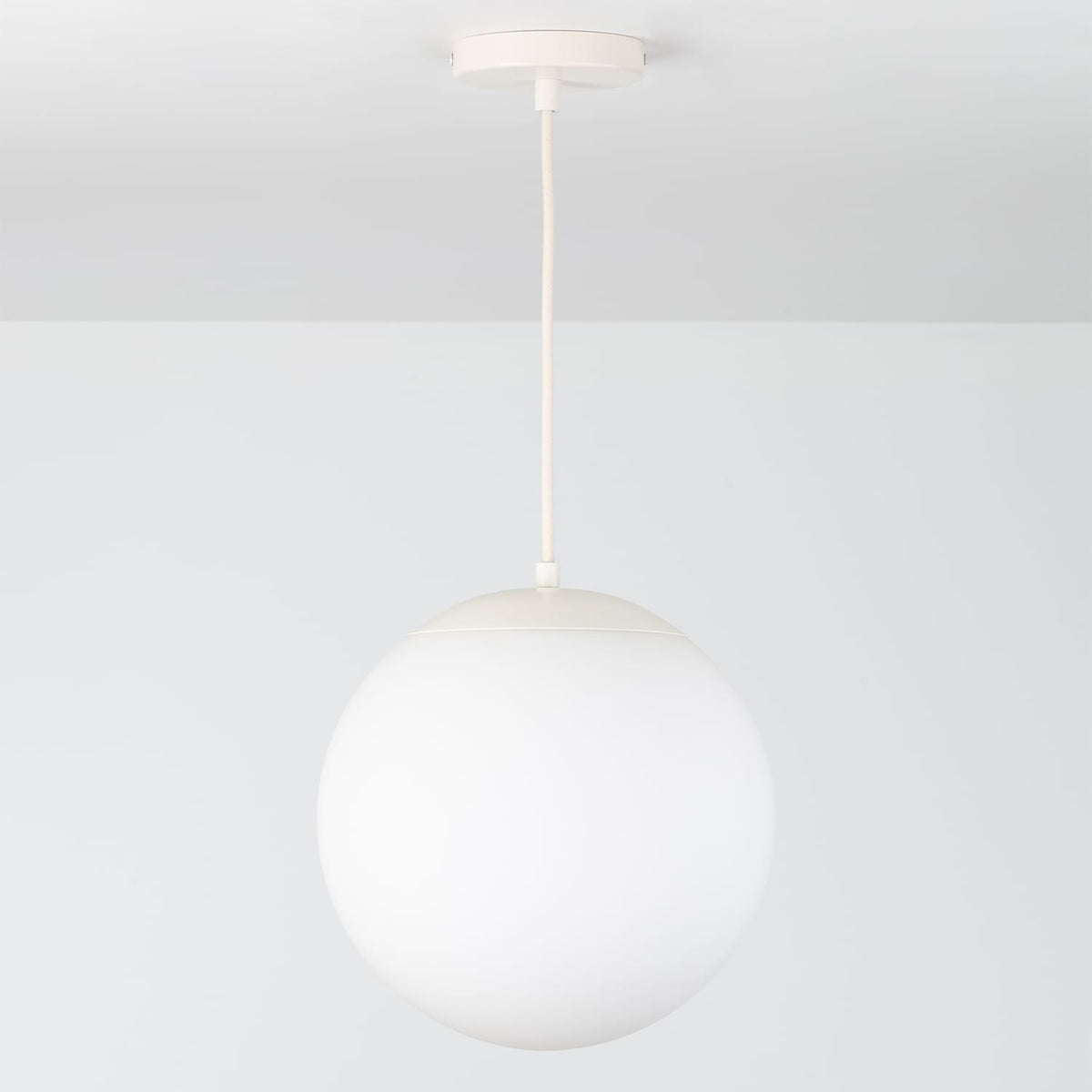 Boutique Mod Glass Globe Ceiling Pendant | 8", 10", 12" Linen / 12in Matte White