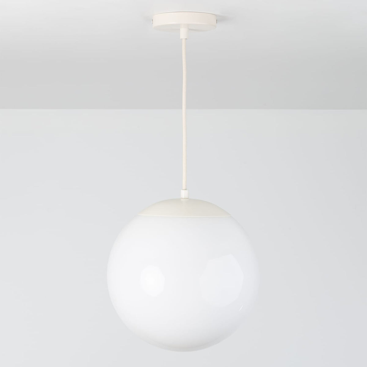 Boutique Mod Glass Globe Ceiling Pendant | 8", 10", 12" Linen / 12in Milk