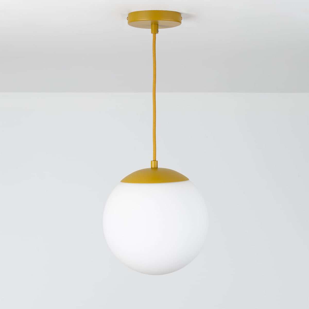 Boutique Mod Glass Globe Ceiling Pendant | 8", 10", 12" Ochre / 10in Matte White