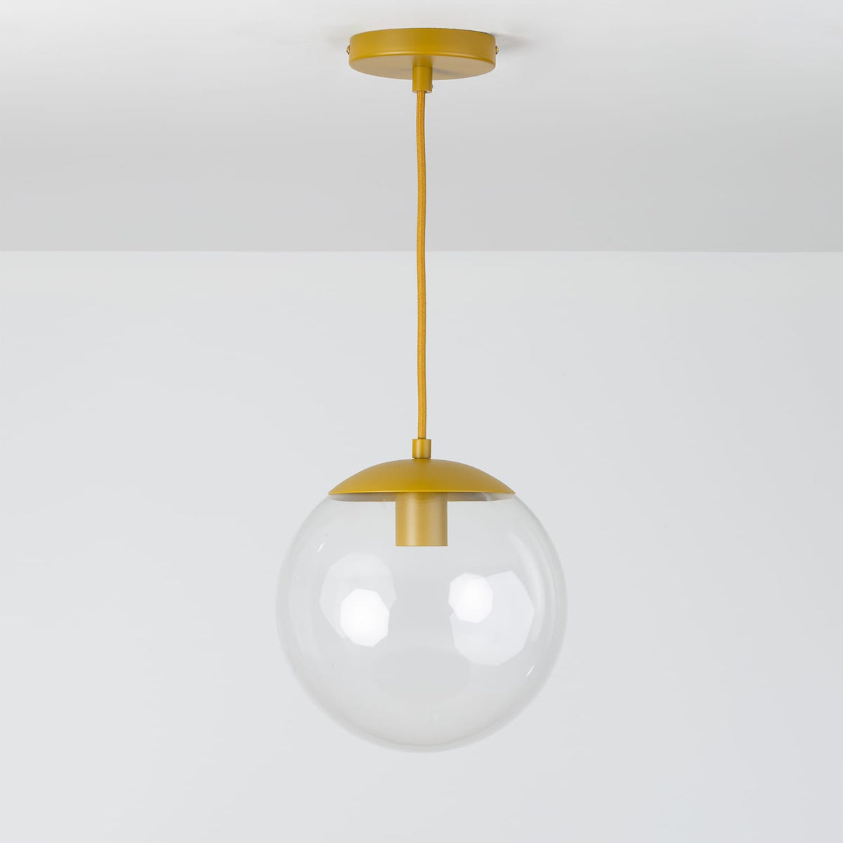 Boutique Mod Glass Globe Ceiling Pendant | 8", 10", 12" Ochre / 10in Clear