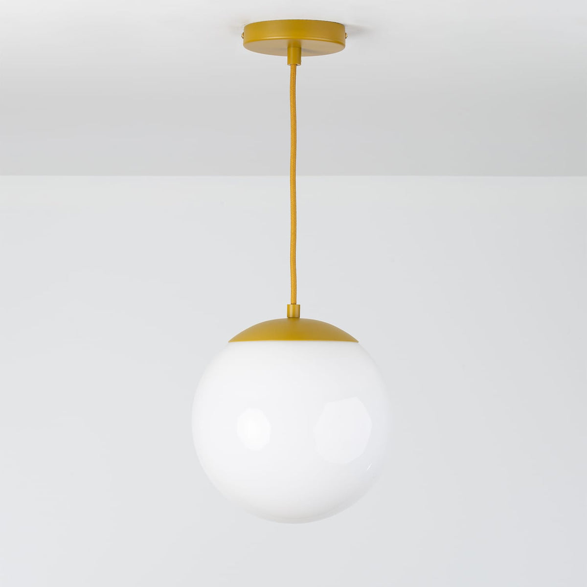 Boutique Mod Glass Globe Ceiling Pendant | 8", 10", 12" Ochre / 10in Milk