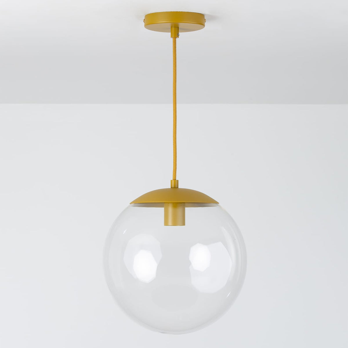 Boutique Mod Glass Globe Ceiling Pendant | 8", 10", 12" Ochre / 12in Clear