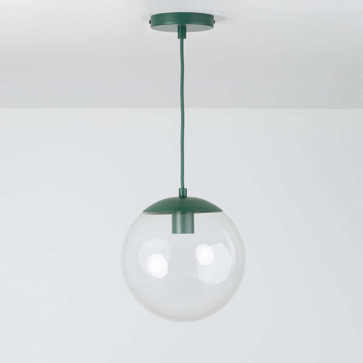 Boutique Mod Glass Globe Ceiling Pendant | 8", 10", 12" Pine / 10in Clear
