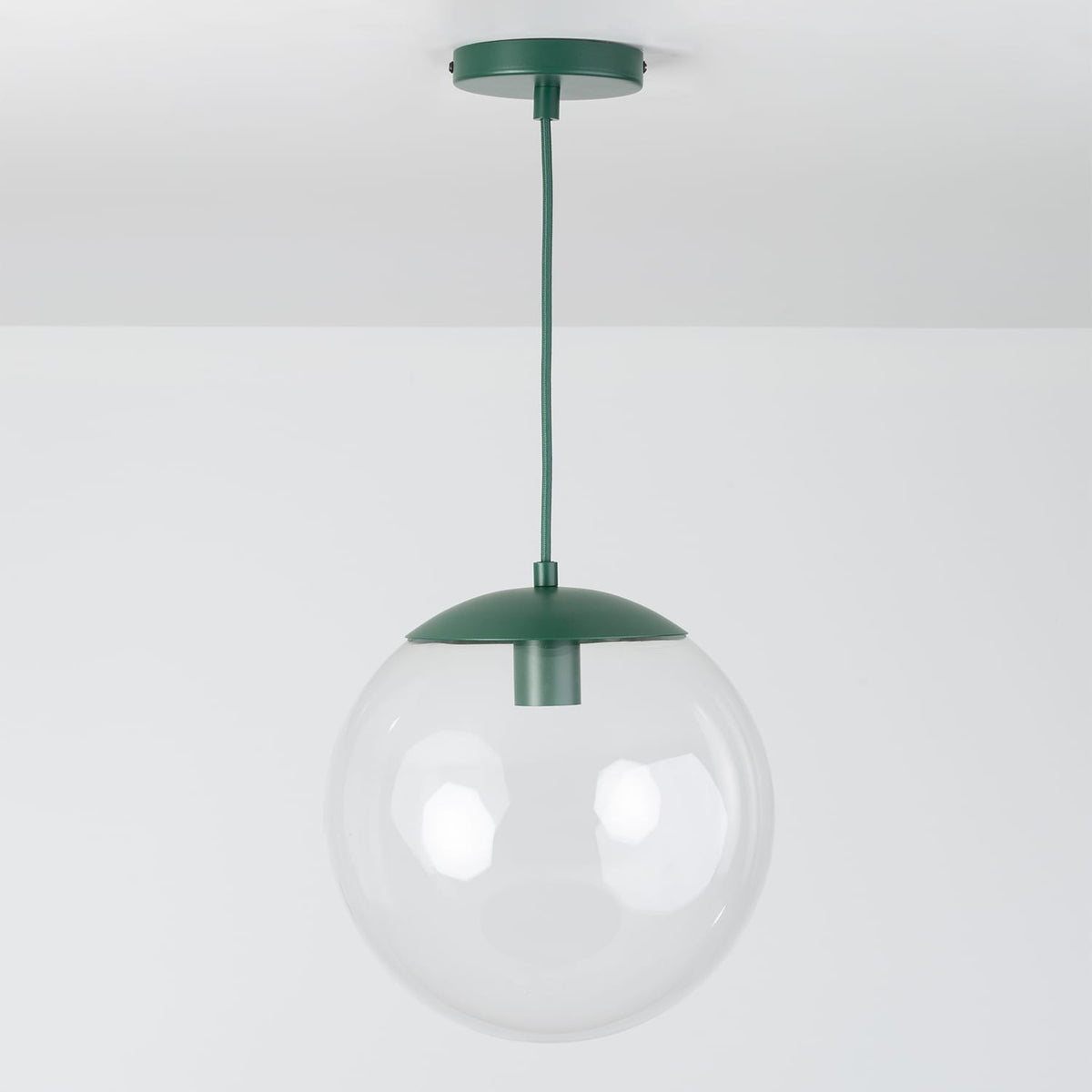 Boutique Mod Glass Globe Ceiling Pendant | 8", 10", 12" Pine / 12in Clear