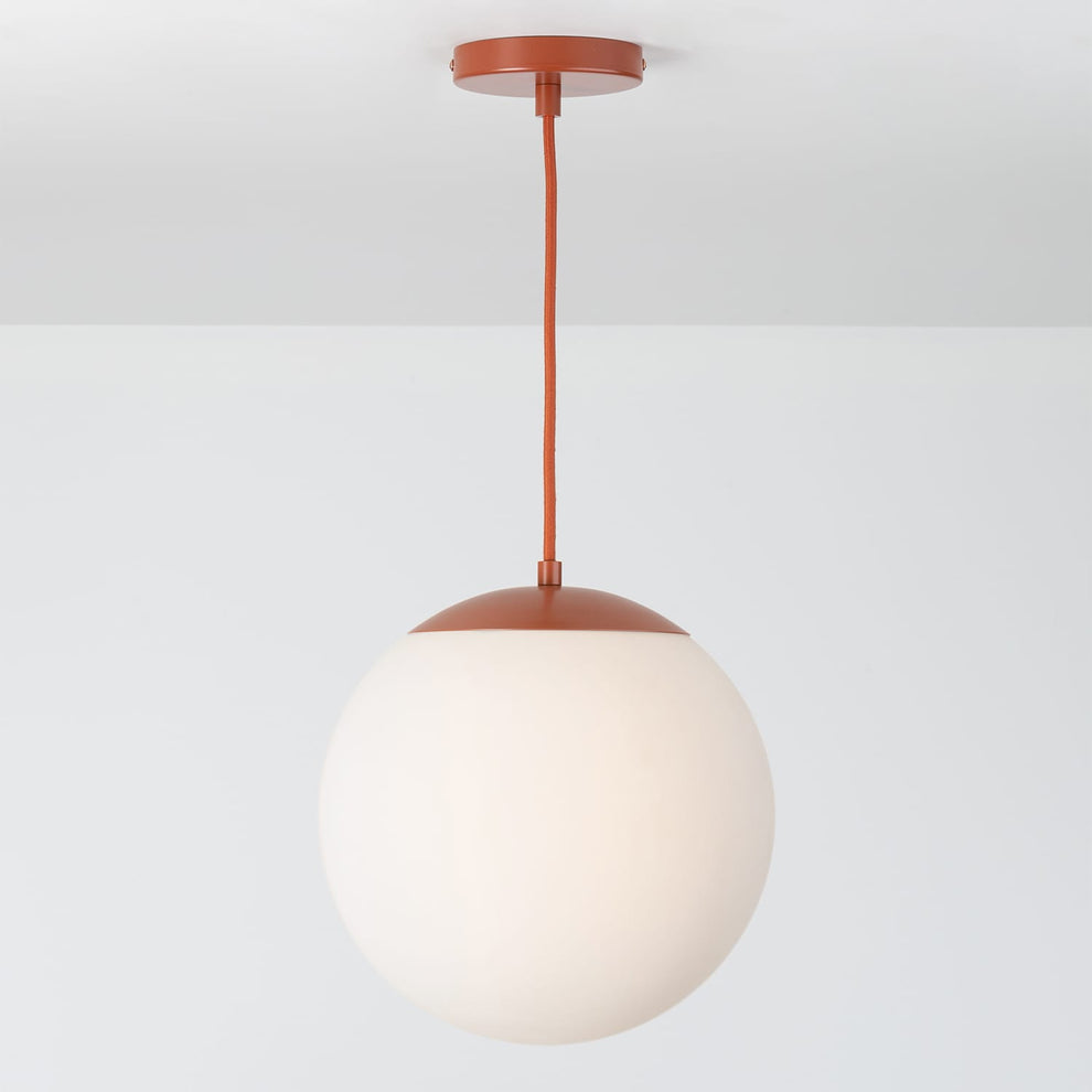 Enclosed Light Fixture | 12in Mod Glass Pendant | Color Cord