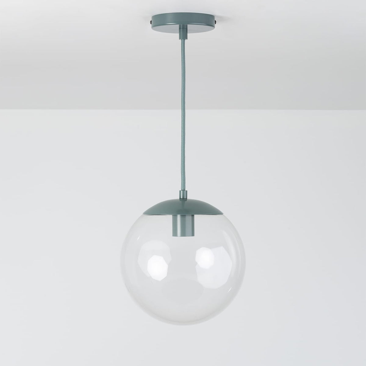 Boutique Mod Glass Globe Ceiling Pendant | 8", 10", 12" Slate / 10in Clear