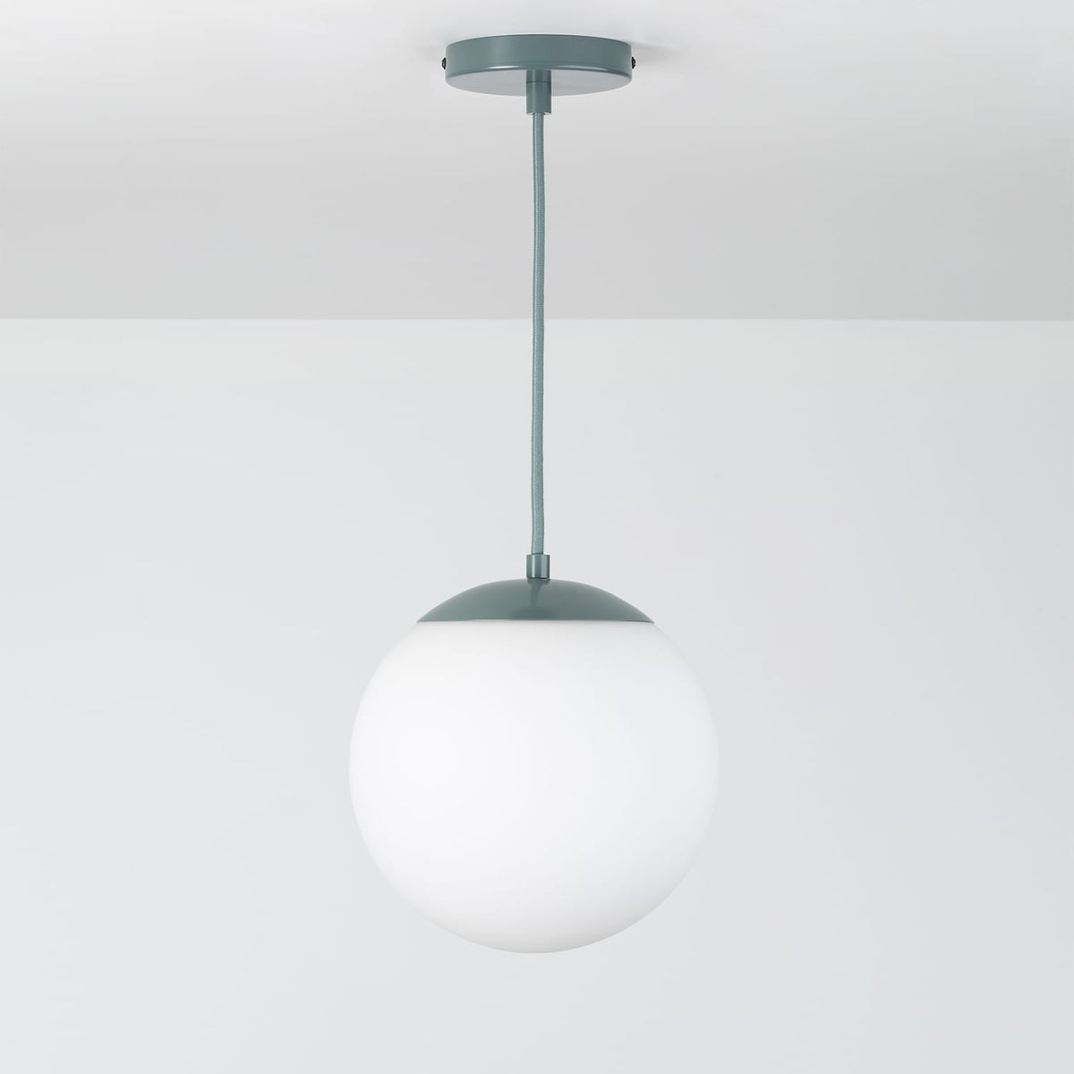 Boutique Mod Glass Globe Ceiling Pendant | 8", 10", 12" Slate / 10in Matte White