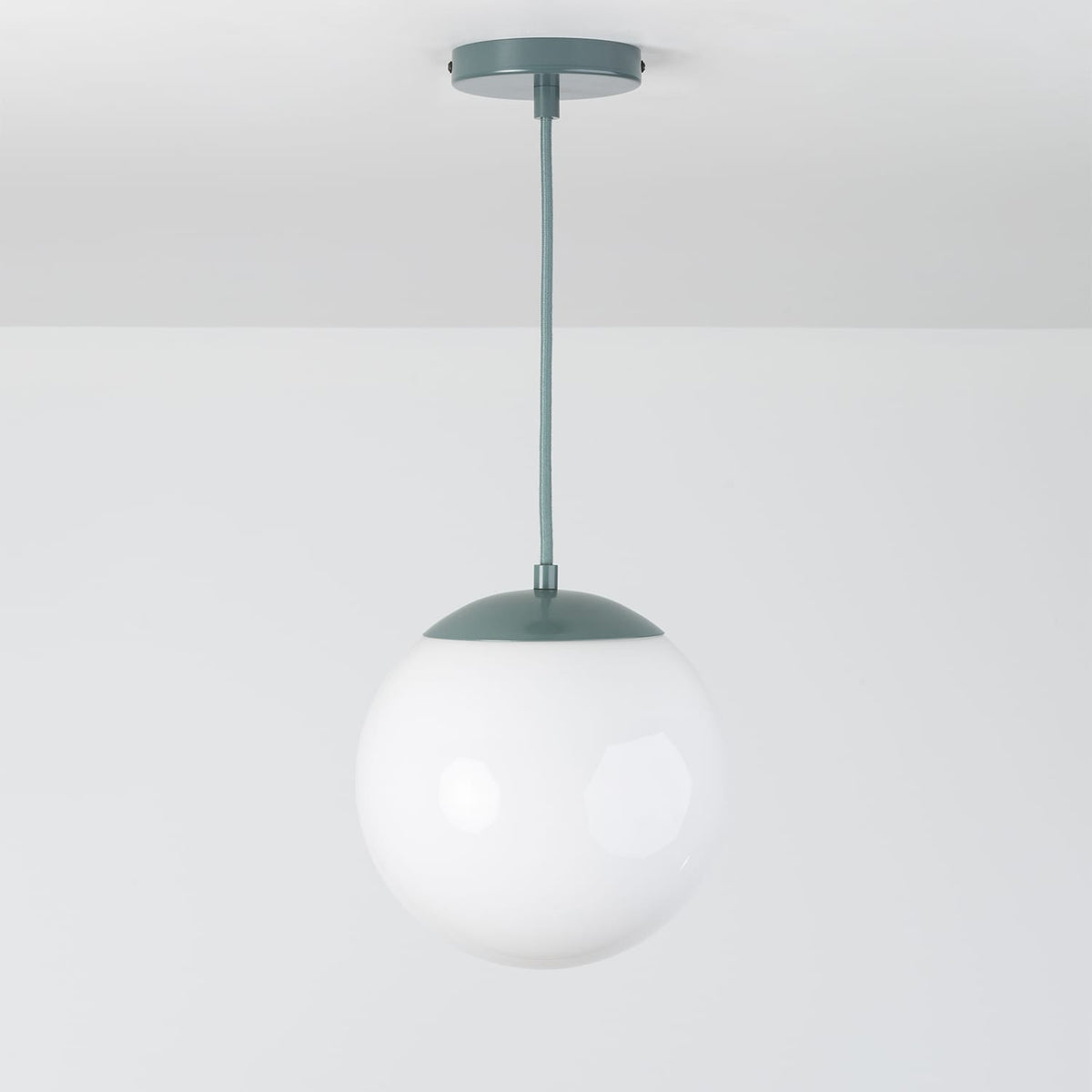 Boutique Mod Glass Globe Ceiling Pendant | 8", 10", 12" Slate / 10in Milk