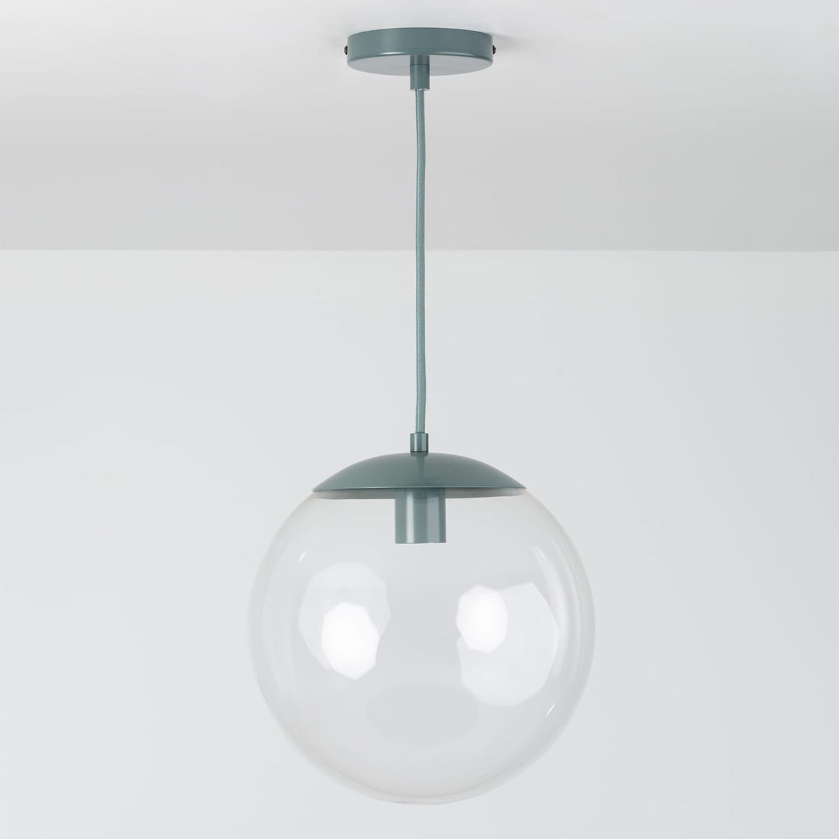 Boutique Mod Glass Globe Ceiling Pendant | 8", 10", 12" Slate / 12in Clear