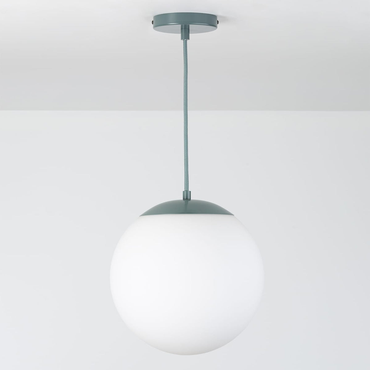 Boutique Mod Glass Globe Ceiling Pendant | 8", 10", 12" Slate / 12in Matte White