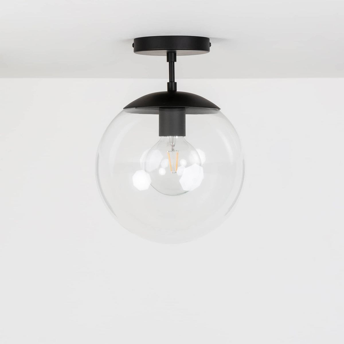 Mod Glass Globe Post Flush Mount Pendant | 6", 8", 10", 12"