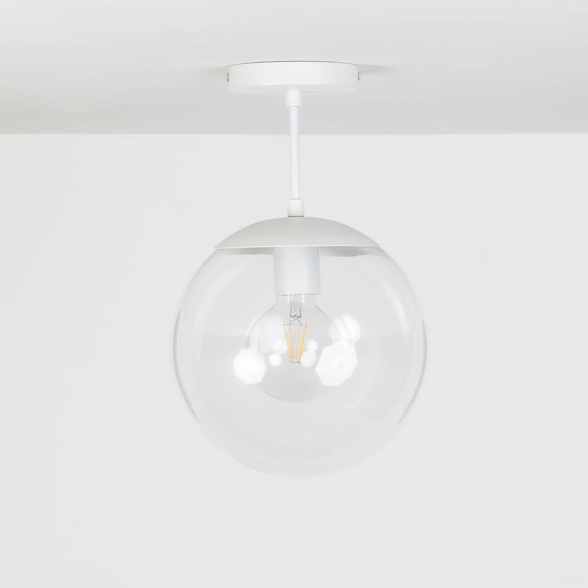 Mod Glass Globe Post Flush Mount Pendant | 6", 8", 10", 12"