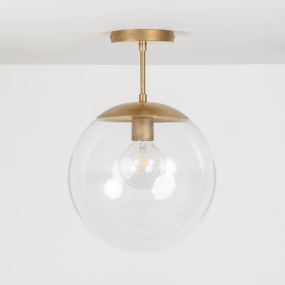 Mod Glass Globe Post Flush Mount Pendant | 6", 8", 10", 12"