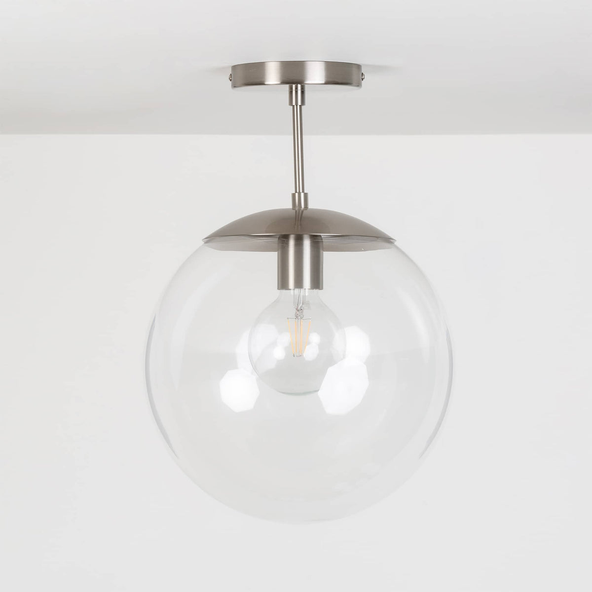 Mod Glass Globe Post Flush Mount Pendant | 6", 8", 10", 12"