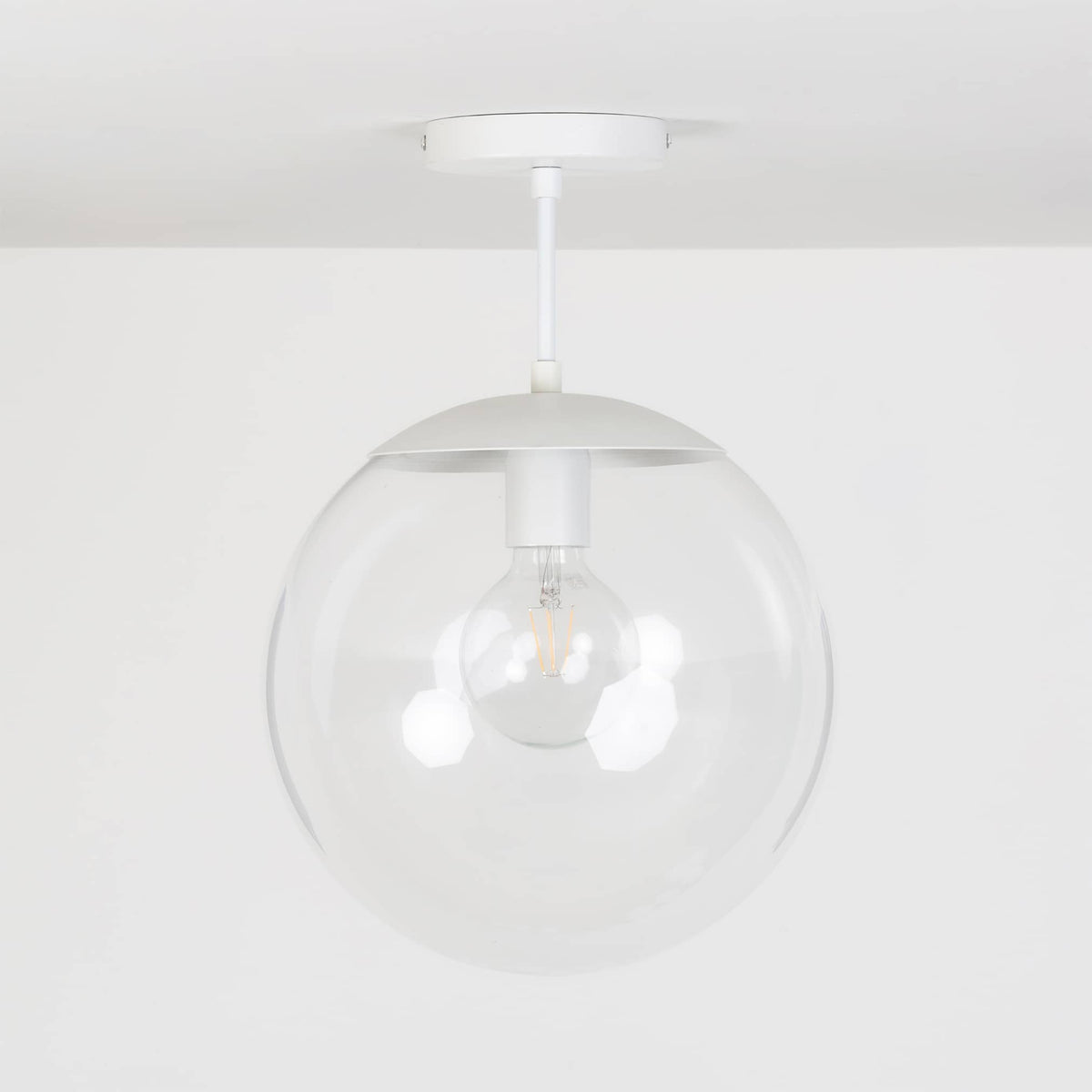 Mod Glass Globe Post Flush Mount Pendant | 6", 8", 10", 12"
