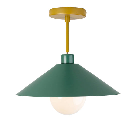 Boutique Color Block Post Slope Shade Flush Mount Pendant