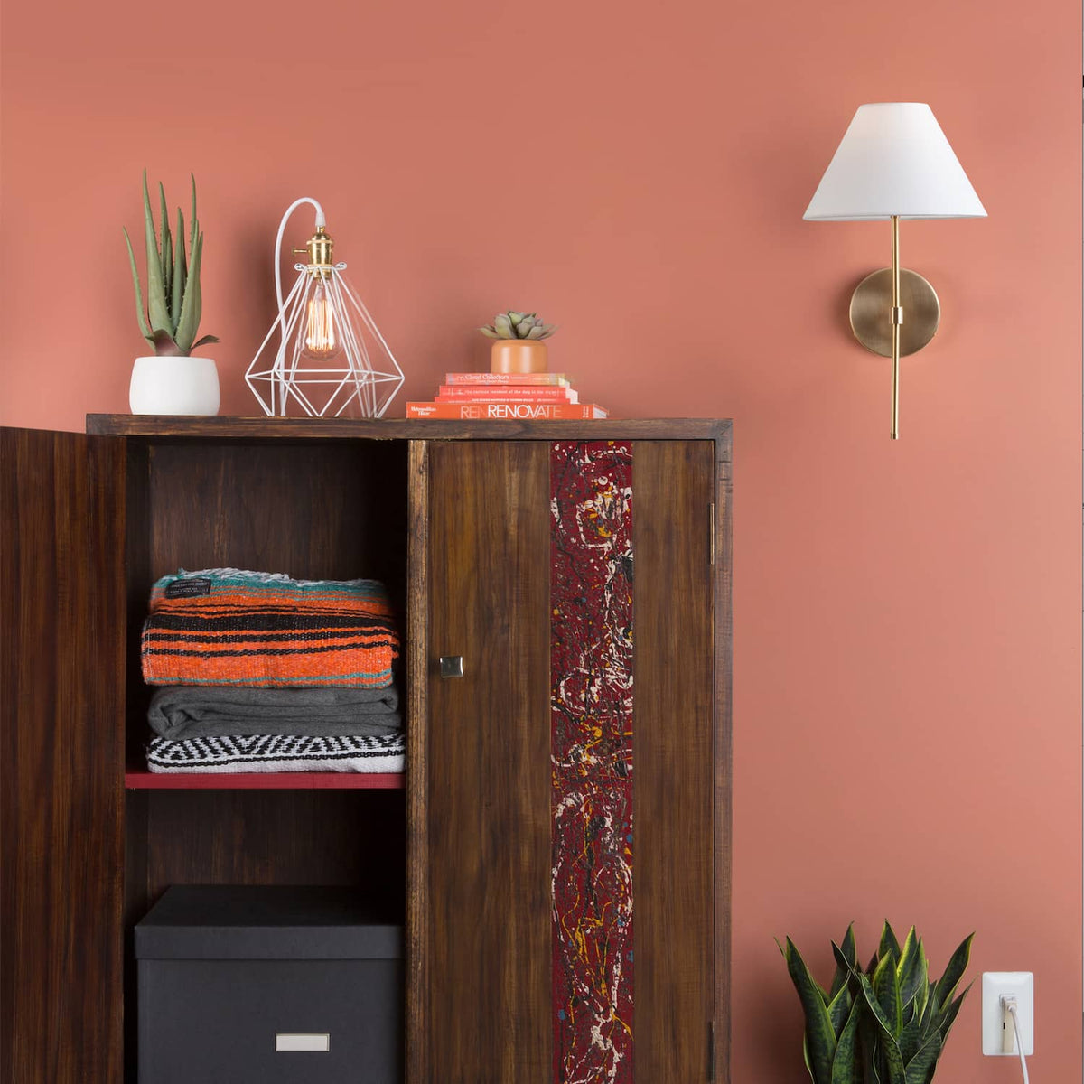Slim Solo Wall Sconce | Pleated, Empire, or Wicker Shade