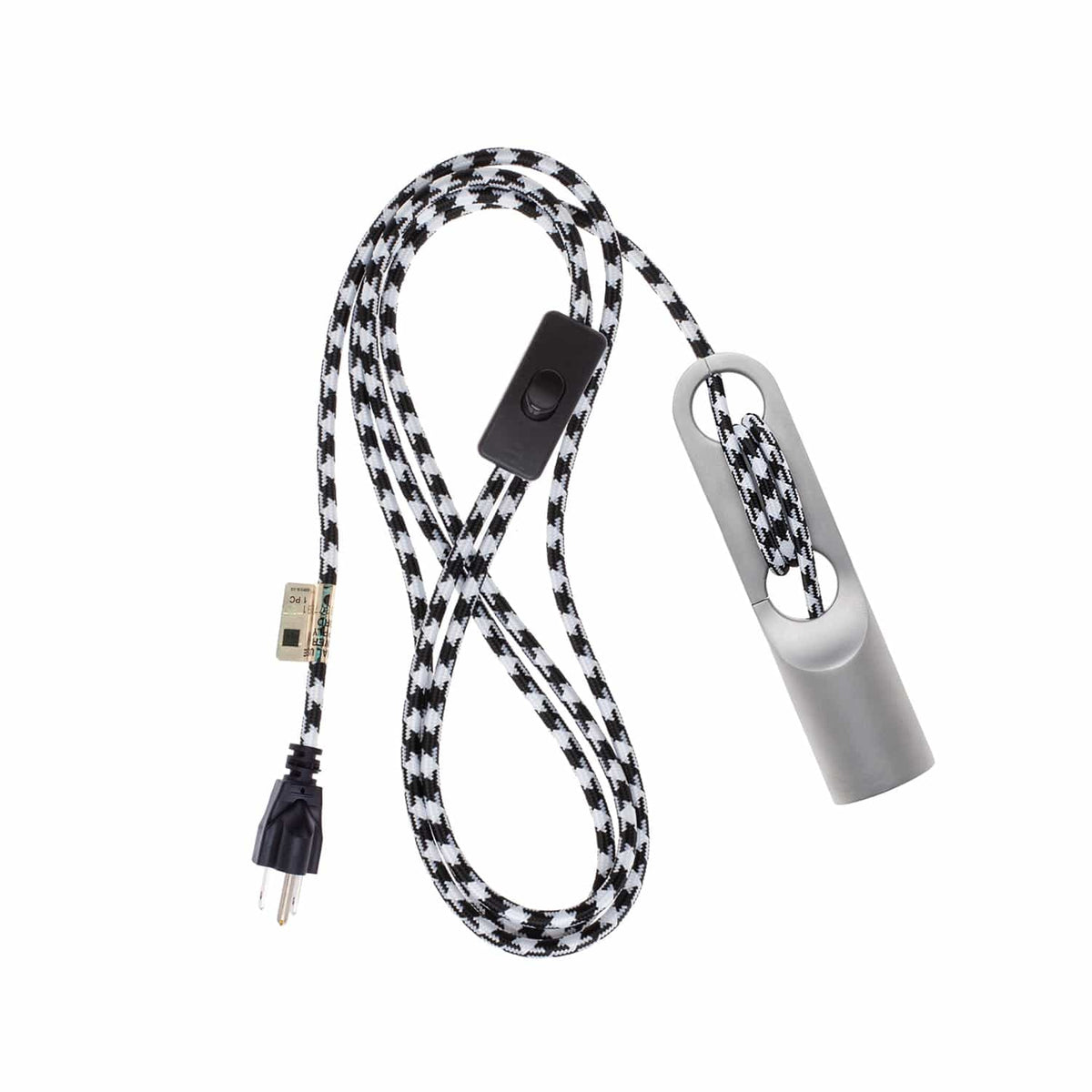 Wrap Chroma Plug-In Cord Set Raw Aluminum / Black and White Houndstooth