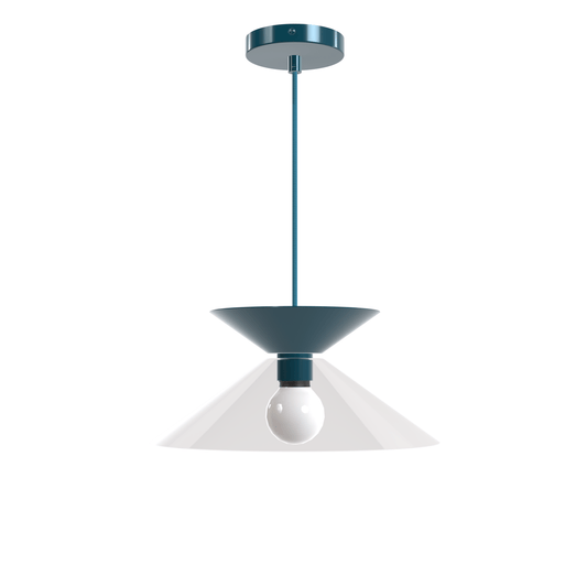 Glass Slope Strata AiO Pendant - Chroma Studio Aegean / Clear