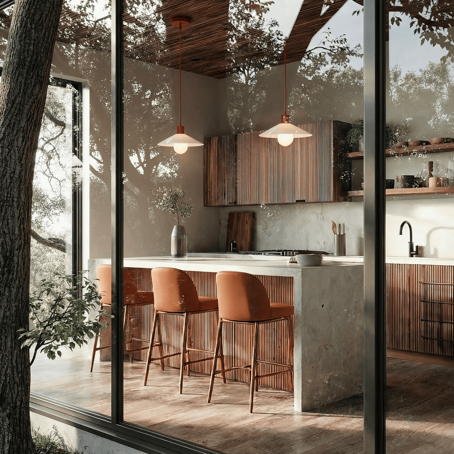 Boutique AiO Glass Slope Ceiling Pendant