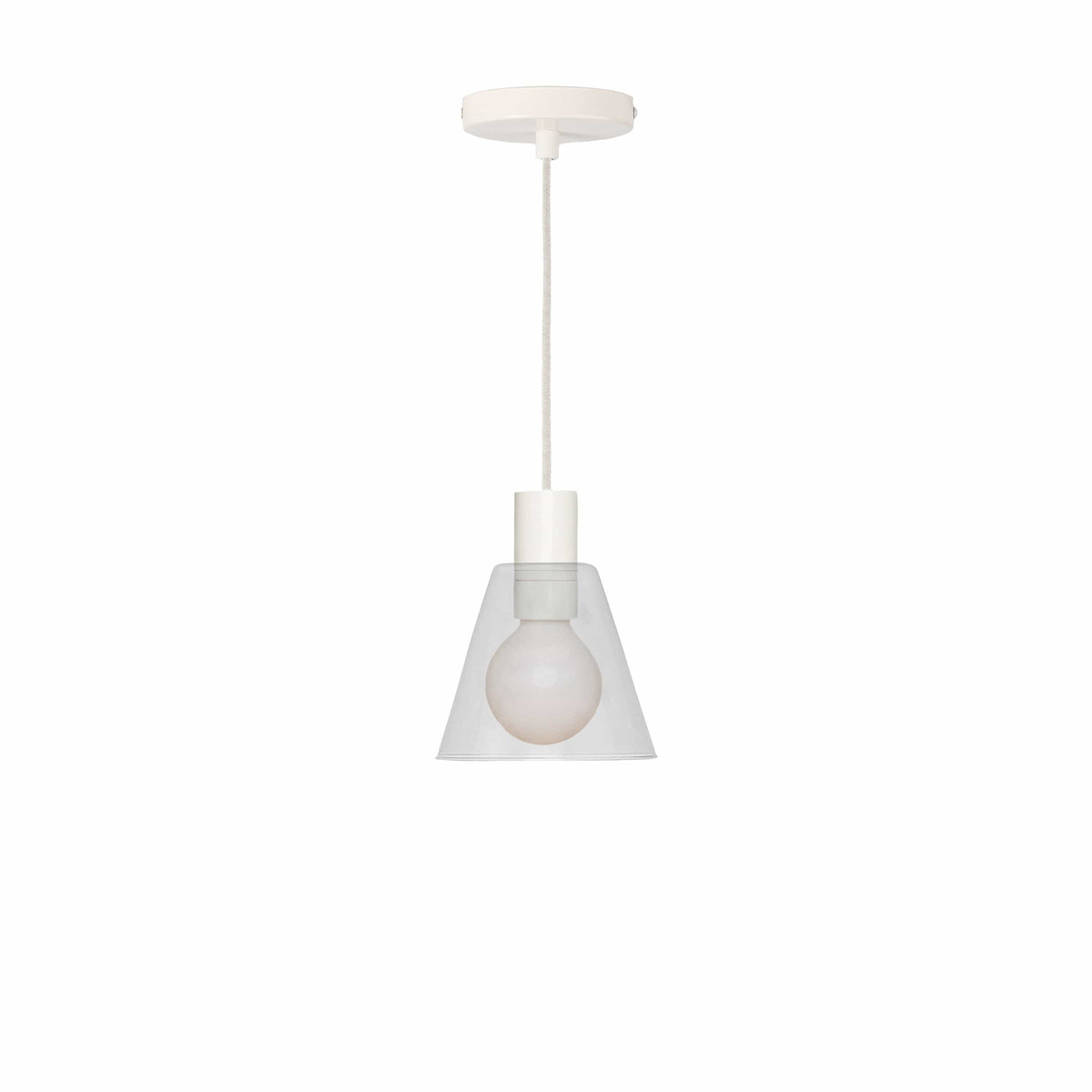 Glass Cone 6in AiO Pendant - Chroma Studio Linen / Clear