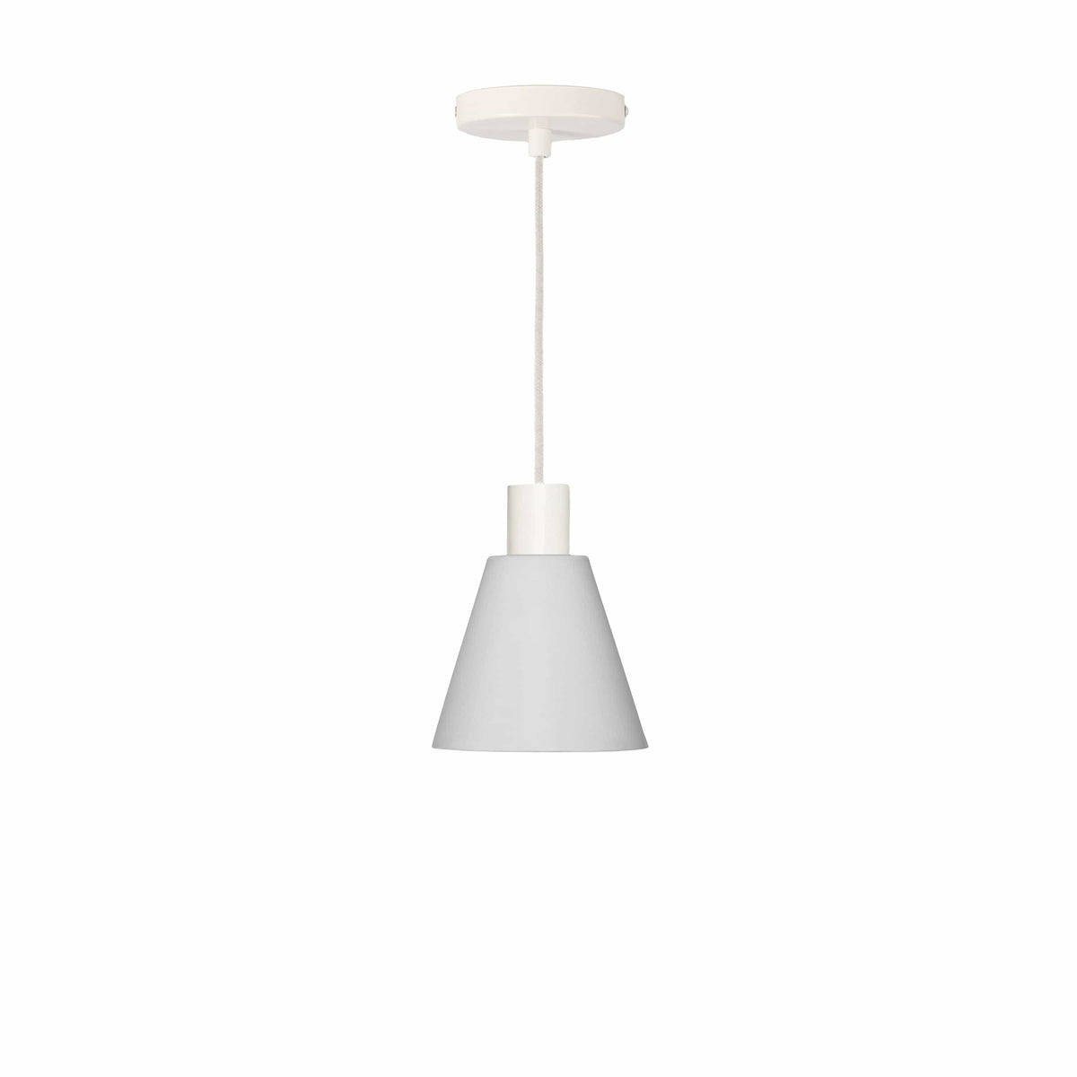 Glass Cone 6in AiO Pendant - Chroma Studio Linen / Matte White