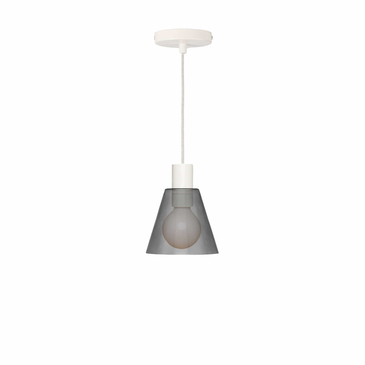 Glass Cone 6in AiO Pendant - Chroma Studio Linen / Smoke