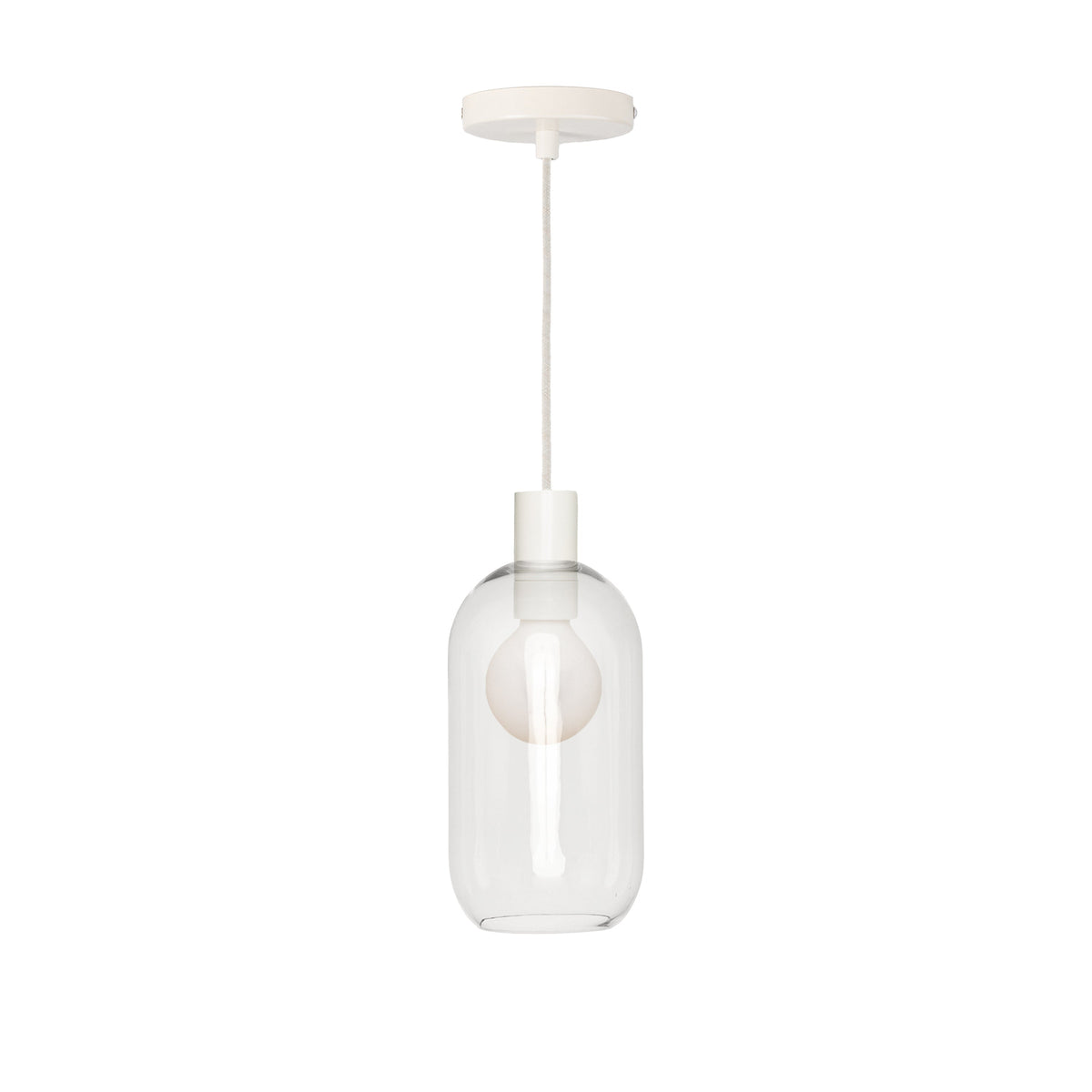 Glass Pill AiO Pendant - Chroma Studio Linen / Clear