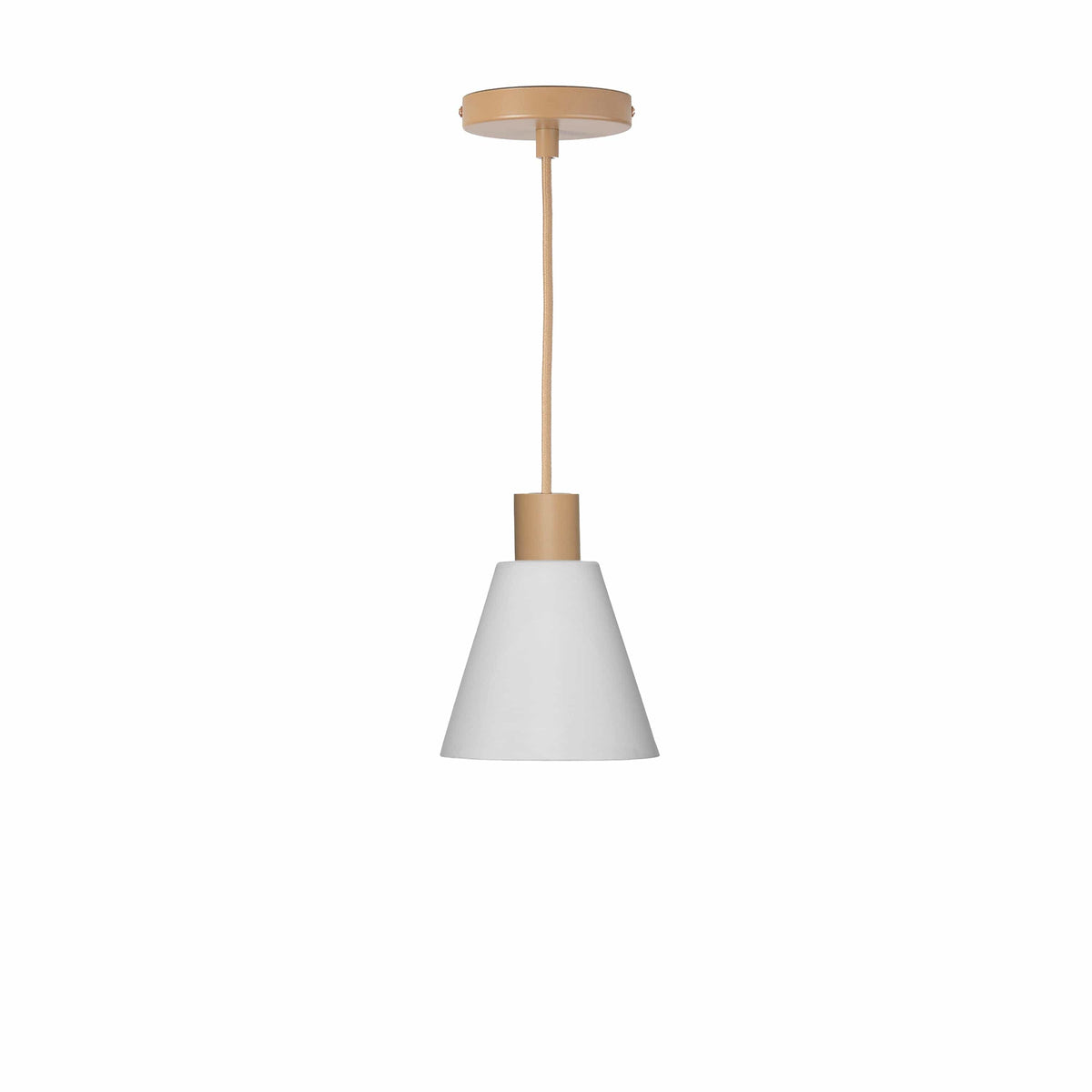 Glass Cone 6in AiO Pendant - Chroma Studio Latte / Matte White