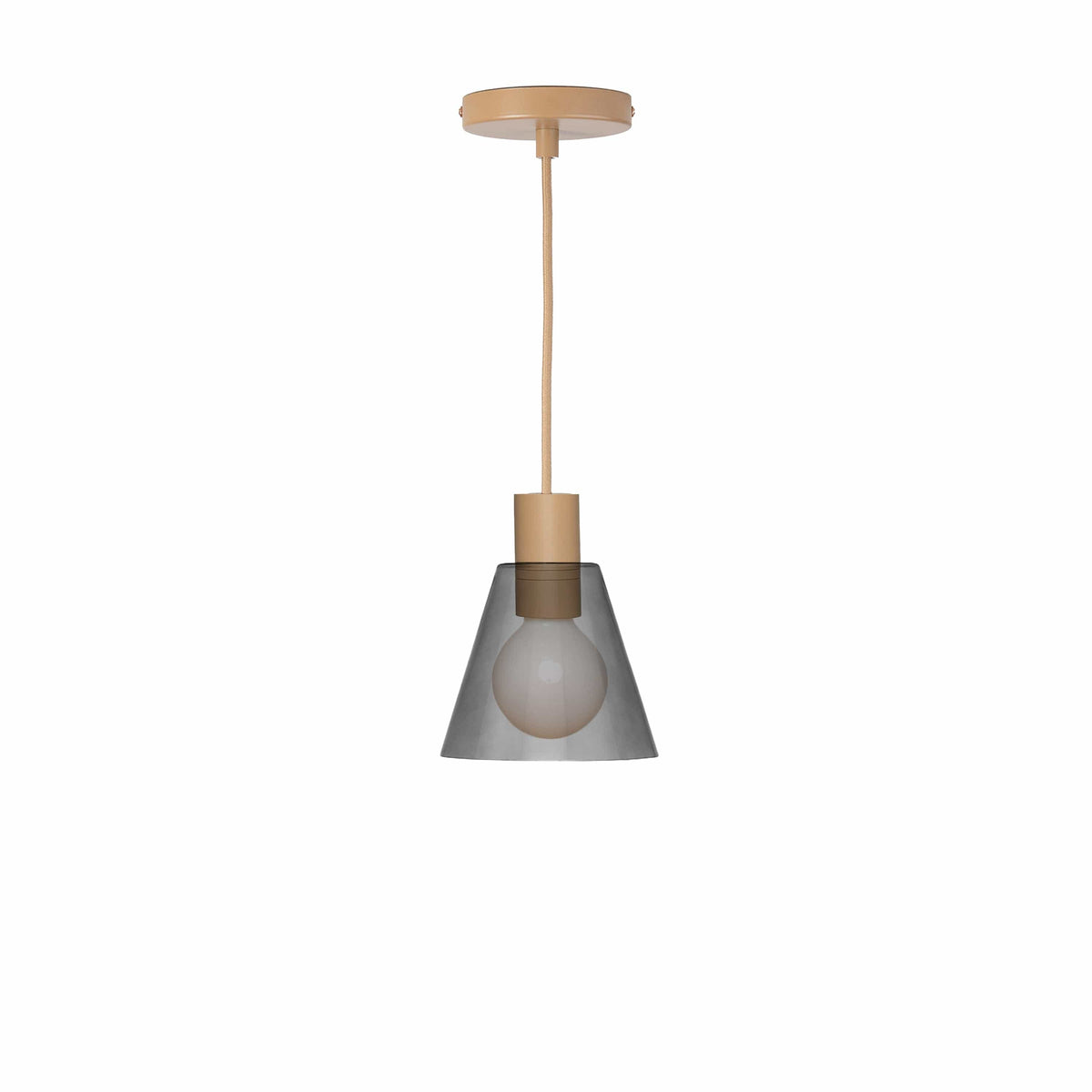 Glass Cone 6in AiO Pendant - Chroma Studio Latte / Smoke