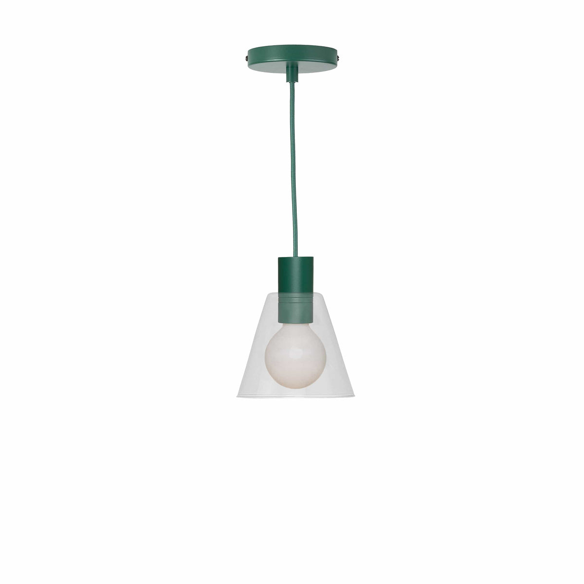 Glass Cone 6in AiO Pendant - Chroma Studio Pine / Clear