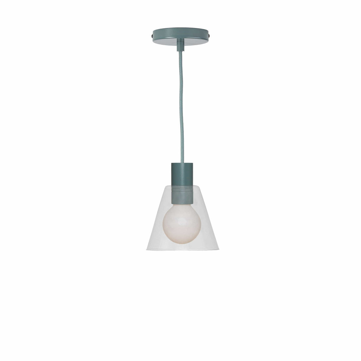 Glass Cone 6in AiO Pendant - Chroma Studio Slate / Clear