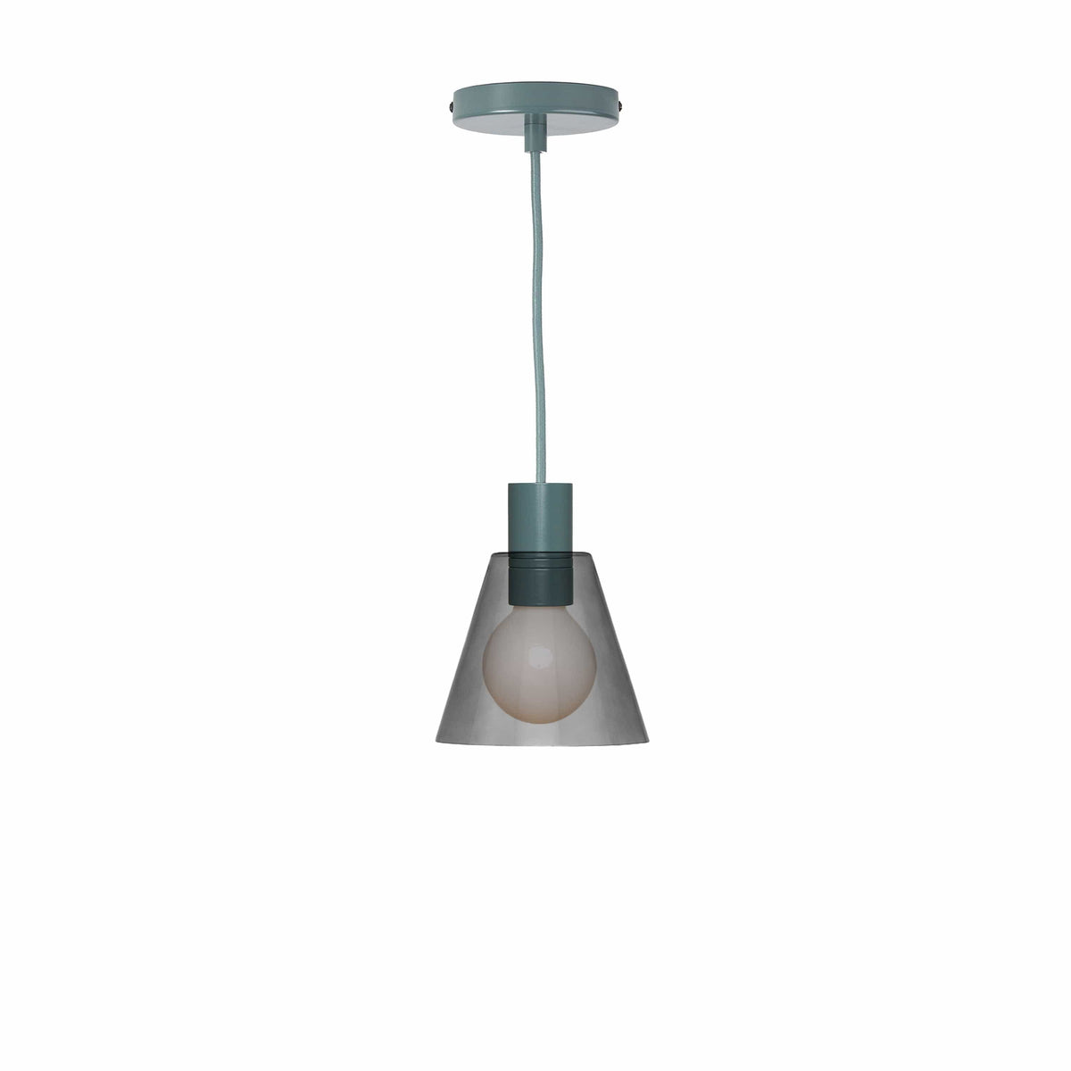 Glass Cone 6in AiO Pendant - Chroma Studio Slate / Smoke