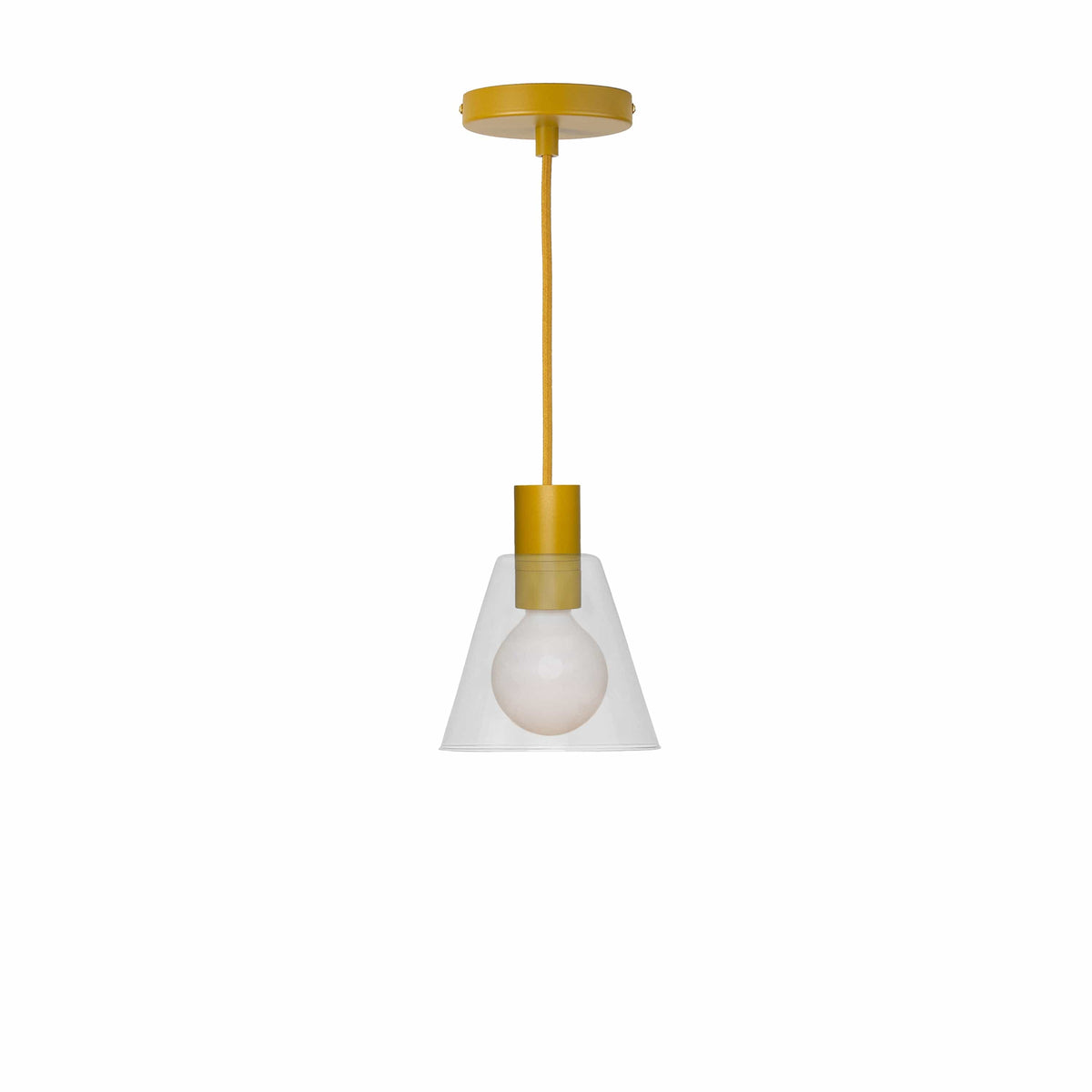 Glass Cone 6in AiO Pendant - Chroma Studio Ochre / Clear