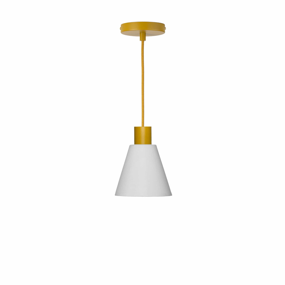 Glass Cone 6in AiO Pendant - Chroma Studio Ochre / Matte White