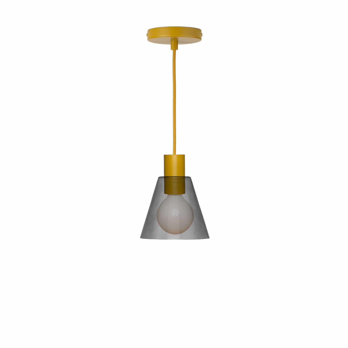 Glass Cone 6in AiO Pendant - Chroma Studio Ochre / Smoke