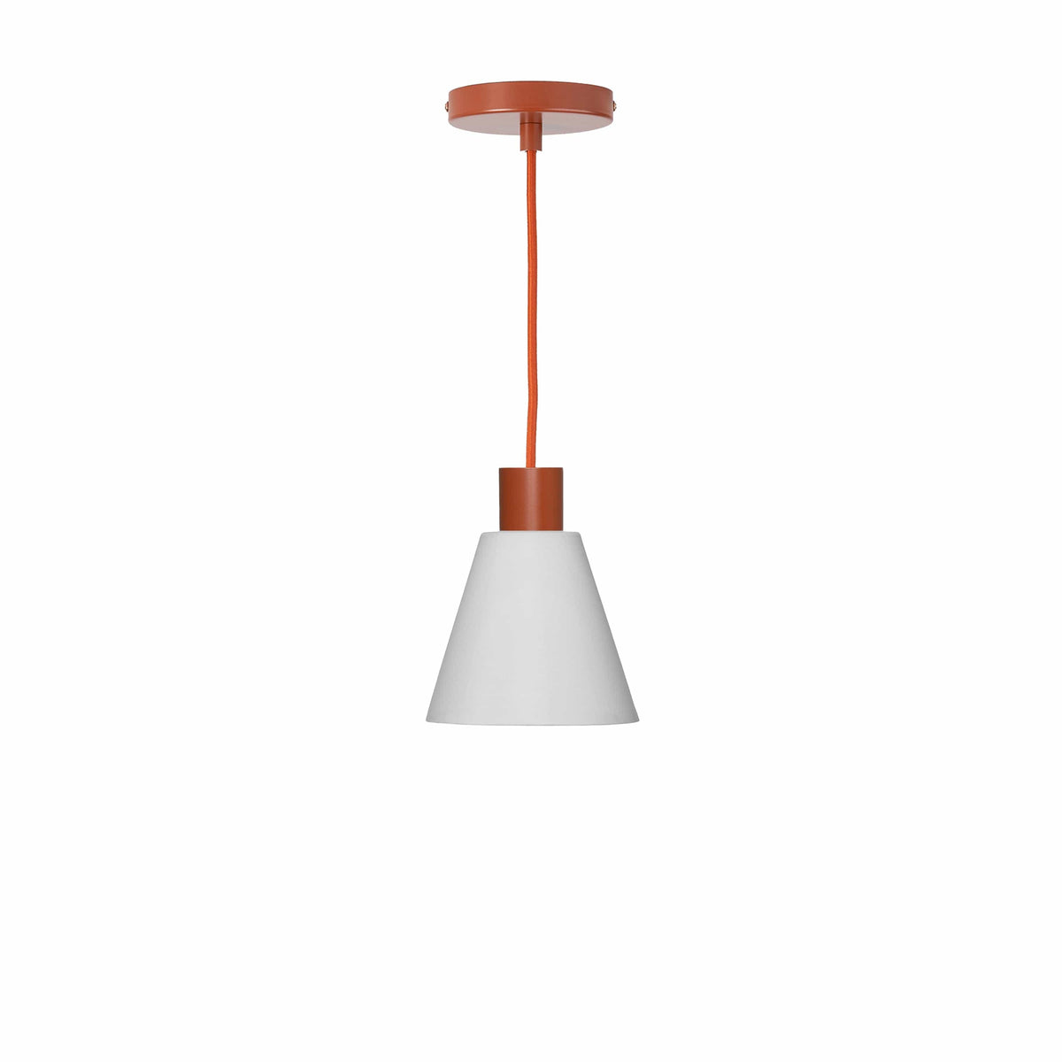 Glass Cone 6in AiO Pendant - Chroma Studio Rust / Matte White