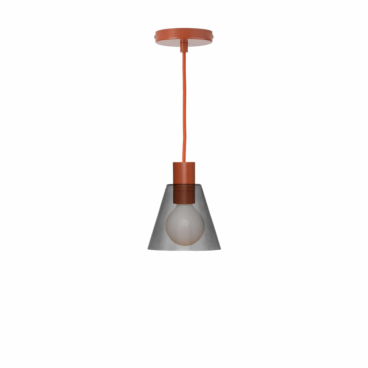 Glass Cone 6in AiO Pendant - Chroma Studio Rust / Smoke
